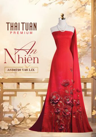 ASB6720V48LIX Vải Áo Dài Satin Hương Thơm Đính Đá Khổ 1m50 x Dài 2m3