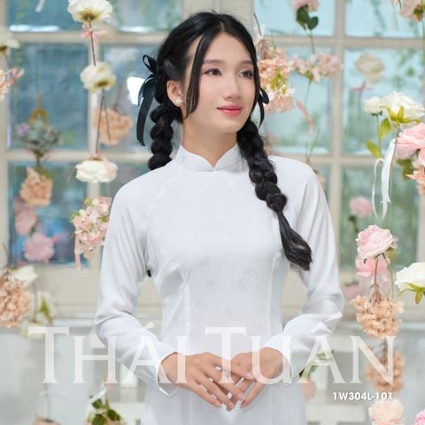 1W304L Áo Dài Gấm Lencii May Sẵn