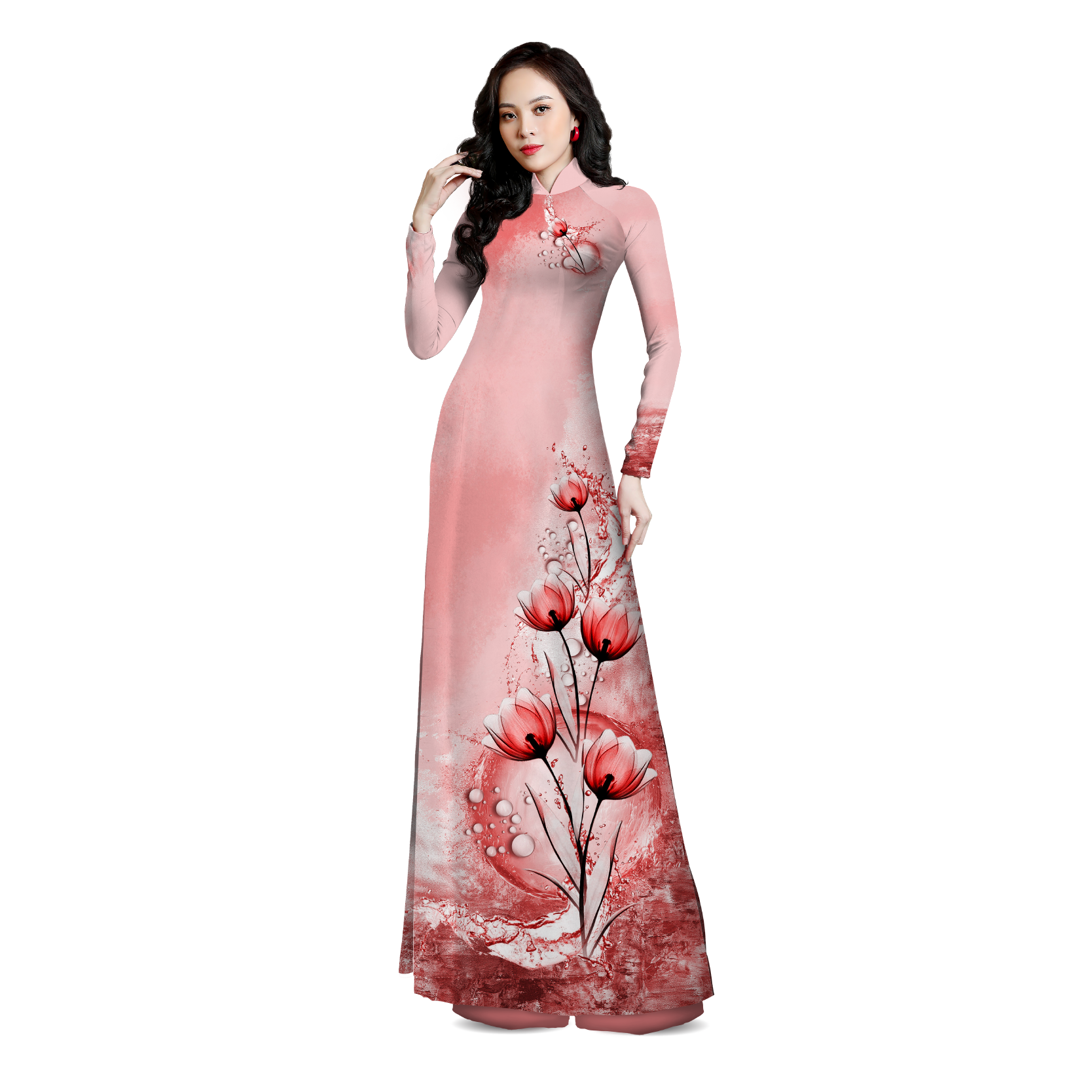 ASBR533241IX9 Vải Áo Dài Sắc Phương Nam Kháng Khuẩn Màu Đỏ Khổ 1m50 x 2m1