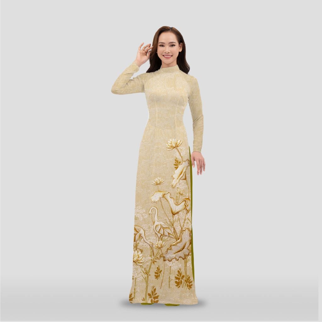 Vải Áo Dài Đính Đá Cao Cấp Khổ 1m50 x Dài 2m3 APT6132791B6M