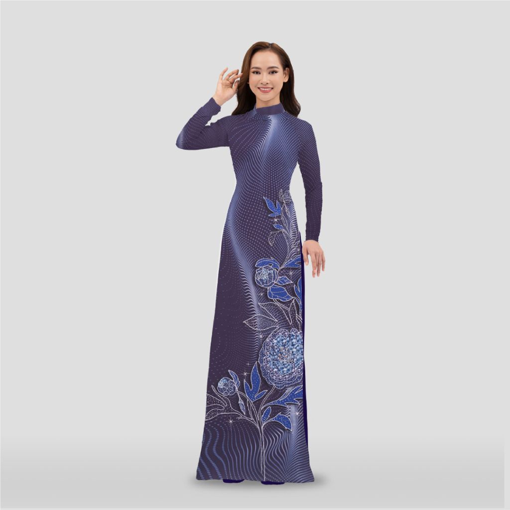Vải Áo Dài Đính Đá Cao Cấp Khổ 1m50 x Dài 2m3 APT6132I66DNU