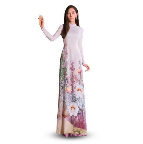 APTA132027DNY Vải Áo Dài Satin Premium Họa Tiết Hoa Lá Kháng Khuẩn Khổ 1m50 x Dài 2m3