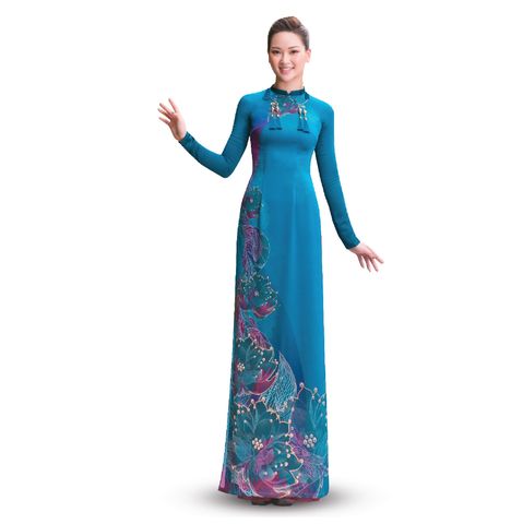 APTA132053DP7 Vải Áo Dài Satin Premium Họa Tiết Hoa Lá Kháng Khuẩn Khổ 1m50 x Dài 2m3
