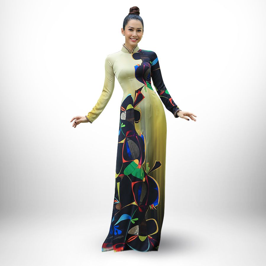 APTA132278BSD Vải Áo Dài Satin Premium Họa Tiết Hoa Lá Kháng Khuẩn Khổ 1m50 x Dài 2m3