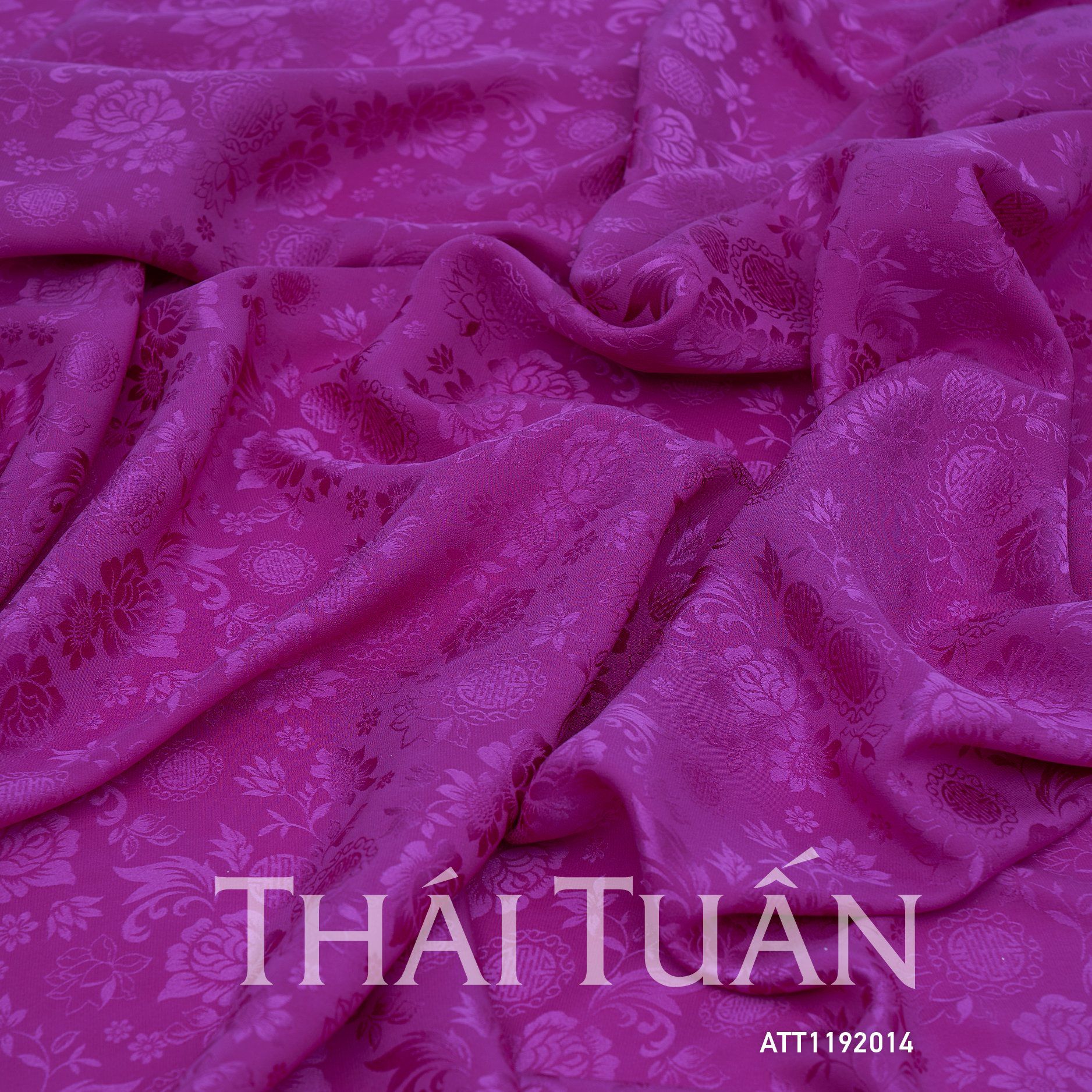 ATT1192014 Vải Tơ Tằm Dệt Họa Tiết Màu Tím Khổ 1m15 Dài 1m1