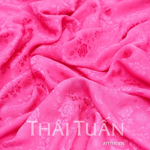 ATT1192035 Vải Tơ Tằm Dệt Họa Tiết Màu Hồng Khổ 1m15 Dài 2m4