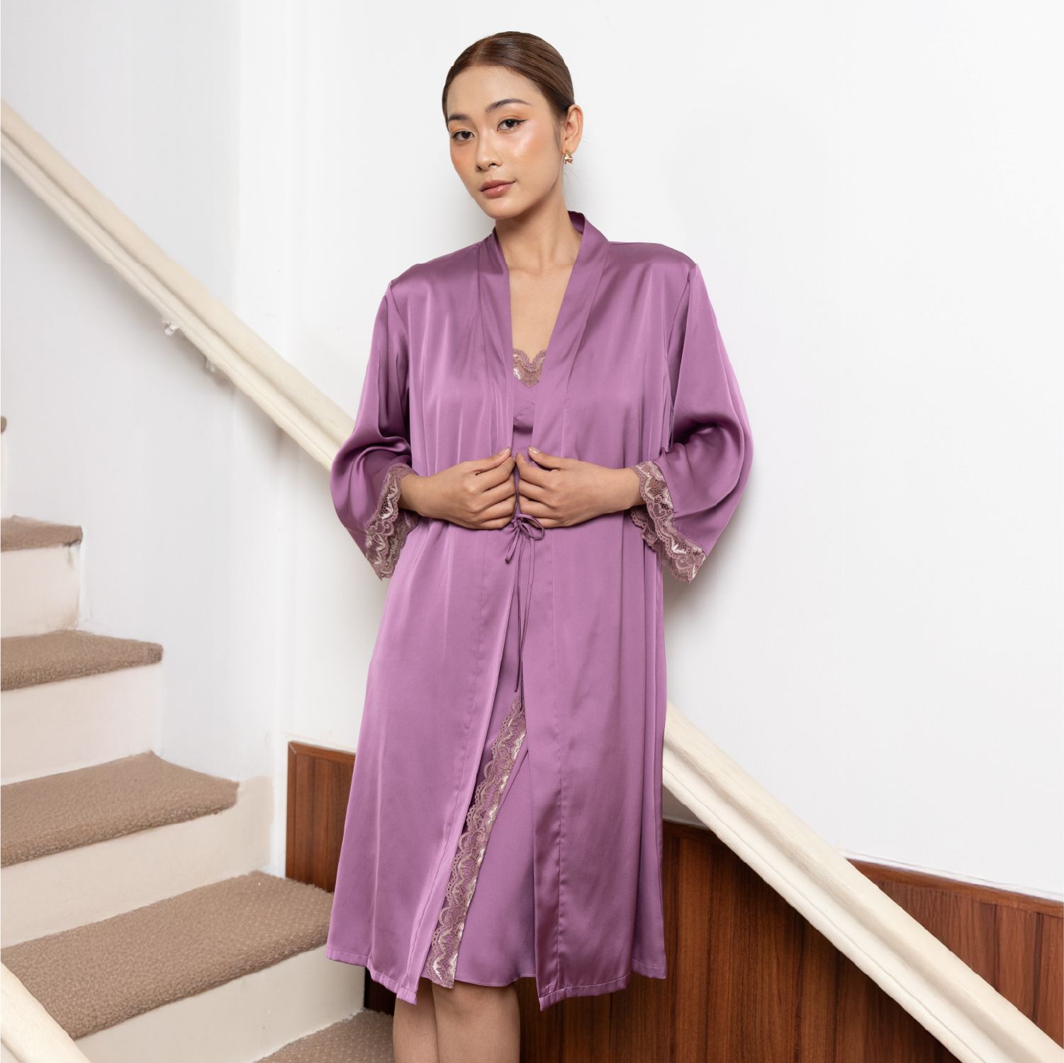 1A007621 Set Đầm Ngủ Nữ Viền Ren