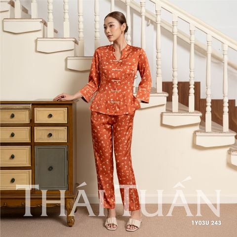 1Y03U243 Đồ Bộ Nữ Tay Dài Họa Tiết Hoa Nhí
