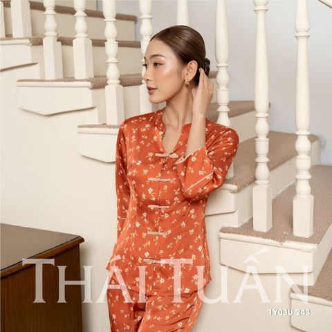 1Y03U243 Đồ Bộ Nữ Tay Dài Họa Tiết Hoa Nhí