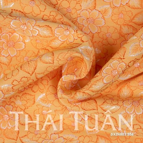 DXZN003208 Vải Gấm Thượng Uyển Họa Tiết Màu Vàng Khổ 1m15 Dài 2m5