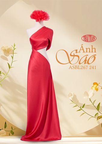 ASBL267241 Vải Lụa Ánh Sao Màu Đỏ