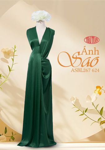 ASBL267624 Vải Lụa Ánh Sao Trơn Xanh Lá