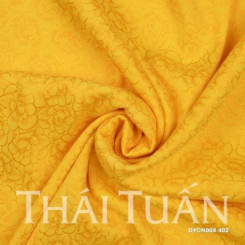 DYCN008-402 Vải Gấm Duyên Hoa Khổ Màu Vàng 1m15 x 2m4