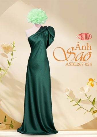 ASBL267024 Vải Lụa Ánh Sao Màu Xanh Lá