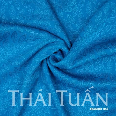 Vải Gấm Màu Xanh Hoạ Tiết Lá Khổ 1m15 x 2m5 EBAN001057
