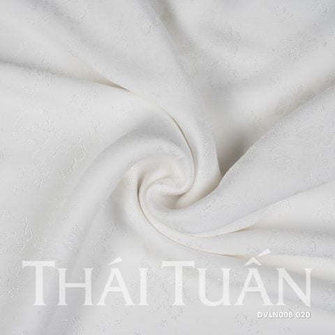 DVLN008020 Vải Gấm Hồng Mai Co Giãn Màu Trắng Khổ 1m15 x 2m5