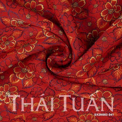 DXZN003041 Vải Gấm Thượng Uyển Họa Tiết Màu Đỏ Khổ 1m15 x 2m5