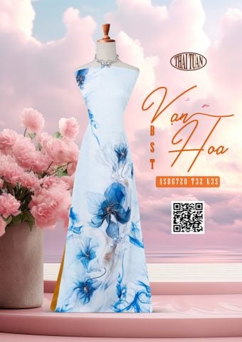 ASB6720T32K3S Vải Vạn Hoa Đính Đá Cao Cấp 1m50 x 2m3