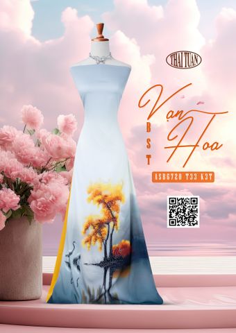ASB6720T33K3T Vải Vạn Hoa Đính Đá Cao Cấp 1m50 x 2m3