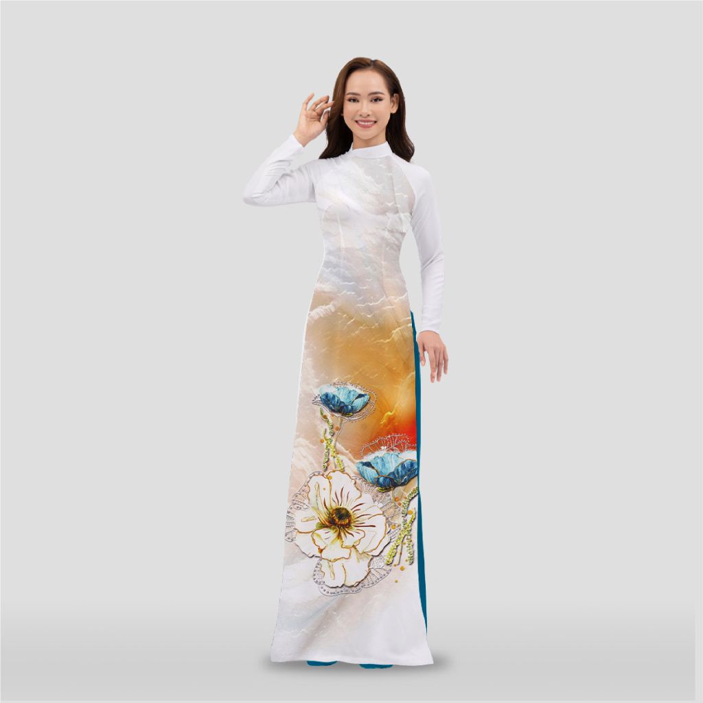 Vải Áo Dài Đính Đá Hương Thơm Kháng Khuẩn Cao Cấp Khổ 1m5x2m3 ASB6720J73DZR