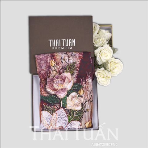 ASB672087FNQ Vải Áo Dài Đính Đá Cao Cấp Khổ 1m50 x Dài 2m3