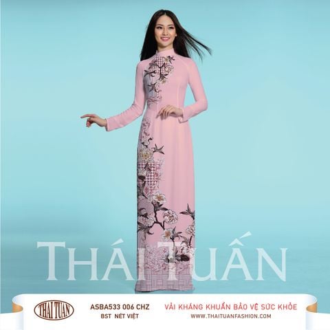 ASBR533006CHZ Vải Áo Dài In Họa Tiết Kháng Khuẩn Khổ 1m50 x 2m1