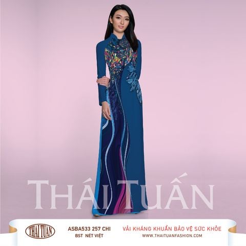 SBR533257CHI Vải Áo Dài In Họa Tiết Kháng Khuẩn Khổ 1m50 x Dài 2m1