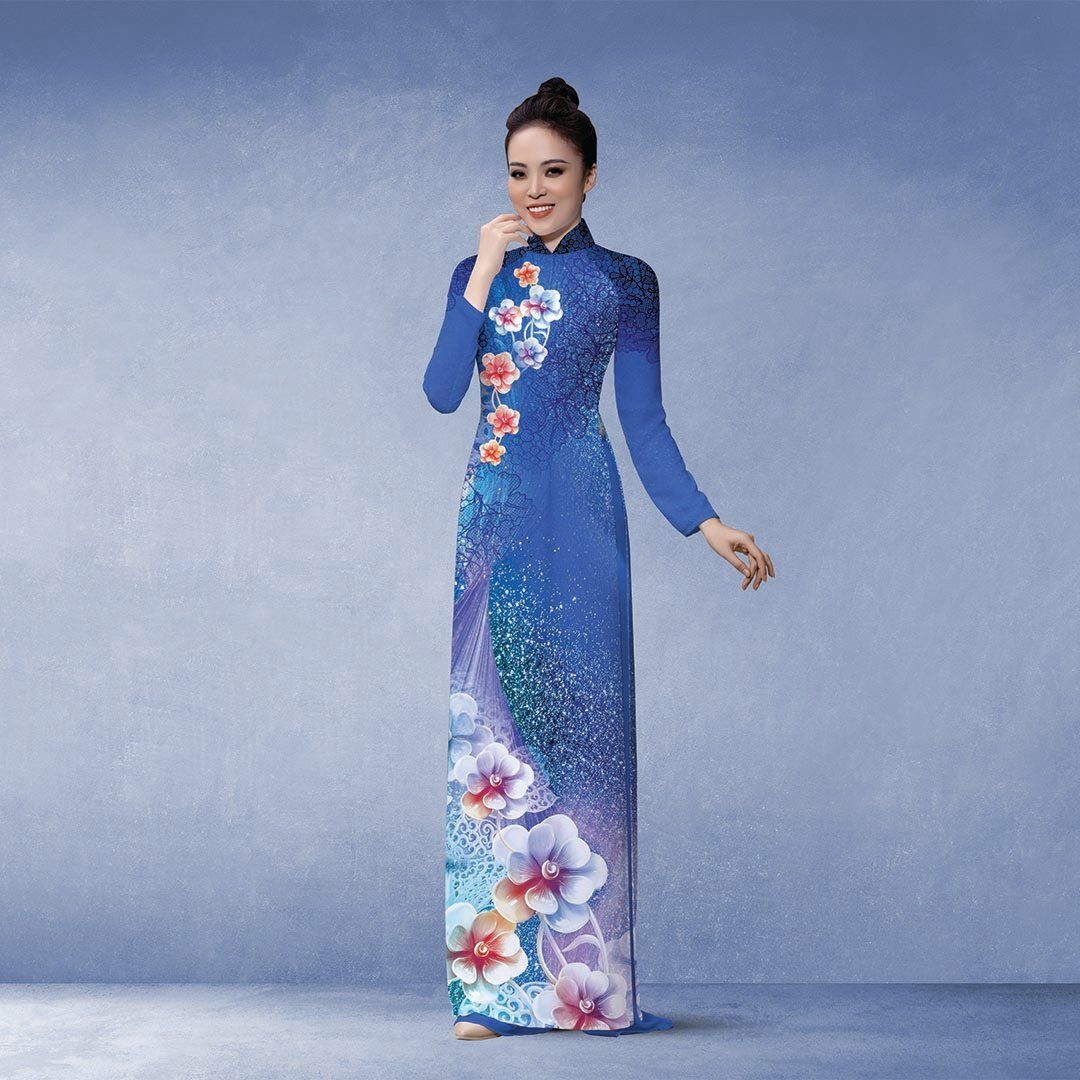 ASBR533236DAA Vải Áo Dài In Họa Tiết Kháng Khuẩn Khổ 1m50 x Dài 2m1