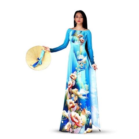ASBA719236CXA Vải Áo Dài Premium Hoa Lá Hương Thơm Kháng Khuẩn Khổ 1m50 x Dài 2m3