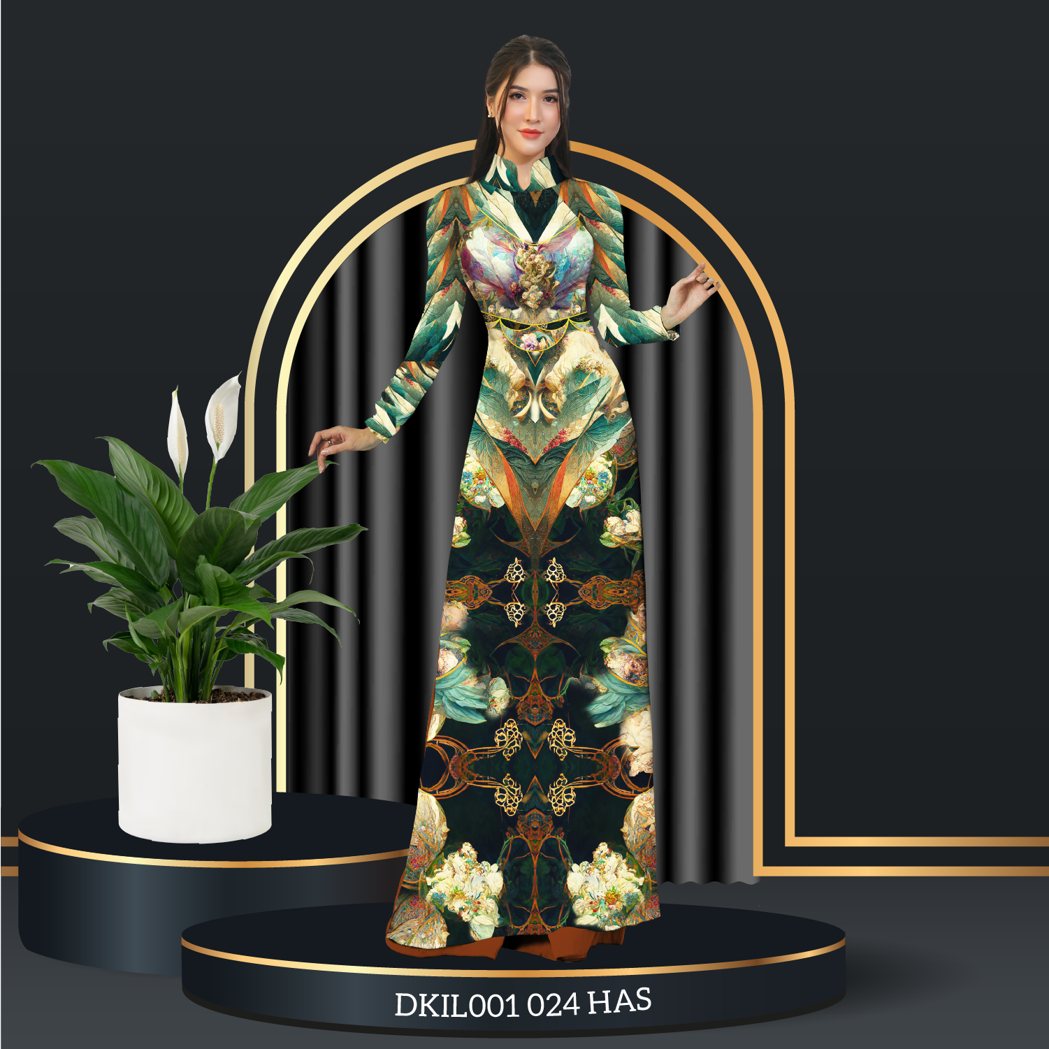 DKIL001024HAS Vải Áo Dài Premium KIm Tuyến Kháng Khuẩn Khổ 1m50 x Dài 2m3