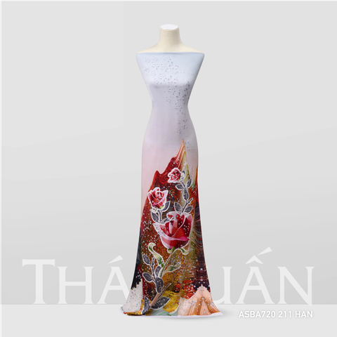 ASBA720211HAN Vải Áo Dài Premium Hương Thơm Kháng Khuẩn Màu Trắng Xám Ghi Khổ 1m50 x Dài 2m3