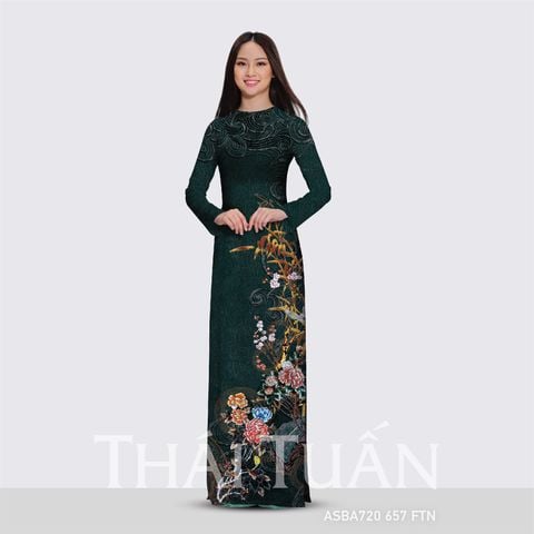ASB6720M16FTN Vải Áo Dài Đính Đá Cao Cấp Khổ 1m50 x Dài 2m3