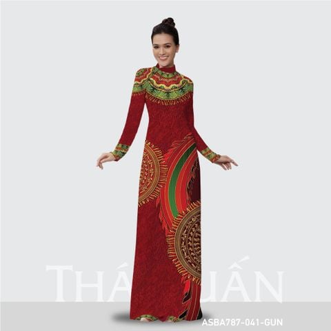 ASBR787041GUN Vải Áo Dài In Hoa Cao Cấp Mê Linh