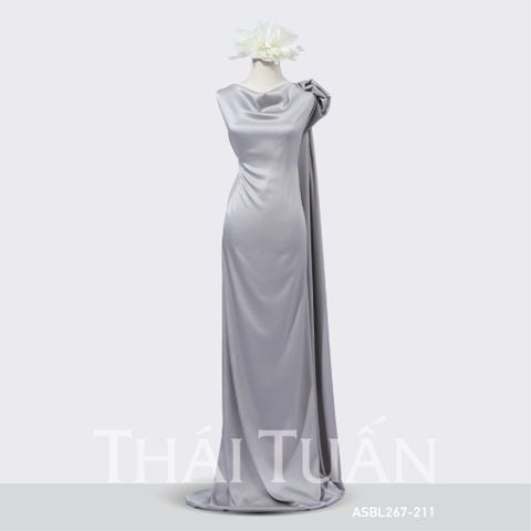 ASBL267-211 Vải Lụa Ánh Sao Trơn Màu Xám Sáng
