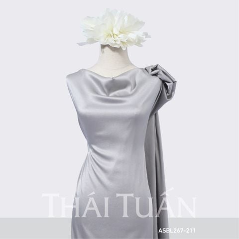 ASBL267-211 Vải Lụa Ánh Sao Trơn Màu Xám Sáng