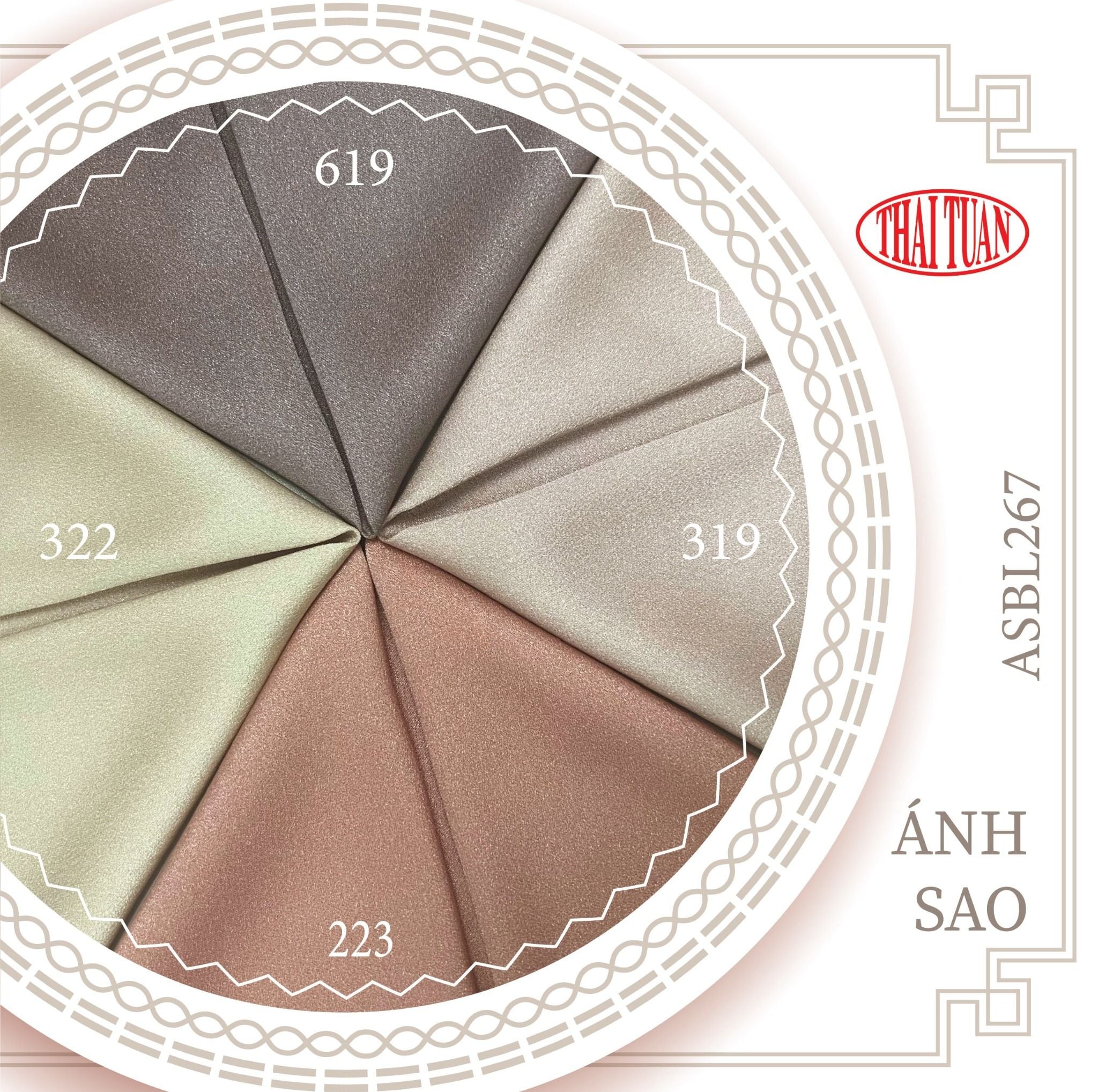 ASBL267322 Vải Lụa Ánh Sao Màu Xám