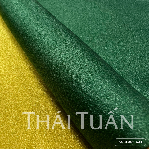 ASBL267624 Vải Lụa Ánh Sao Trơn Xanh Lá