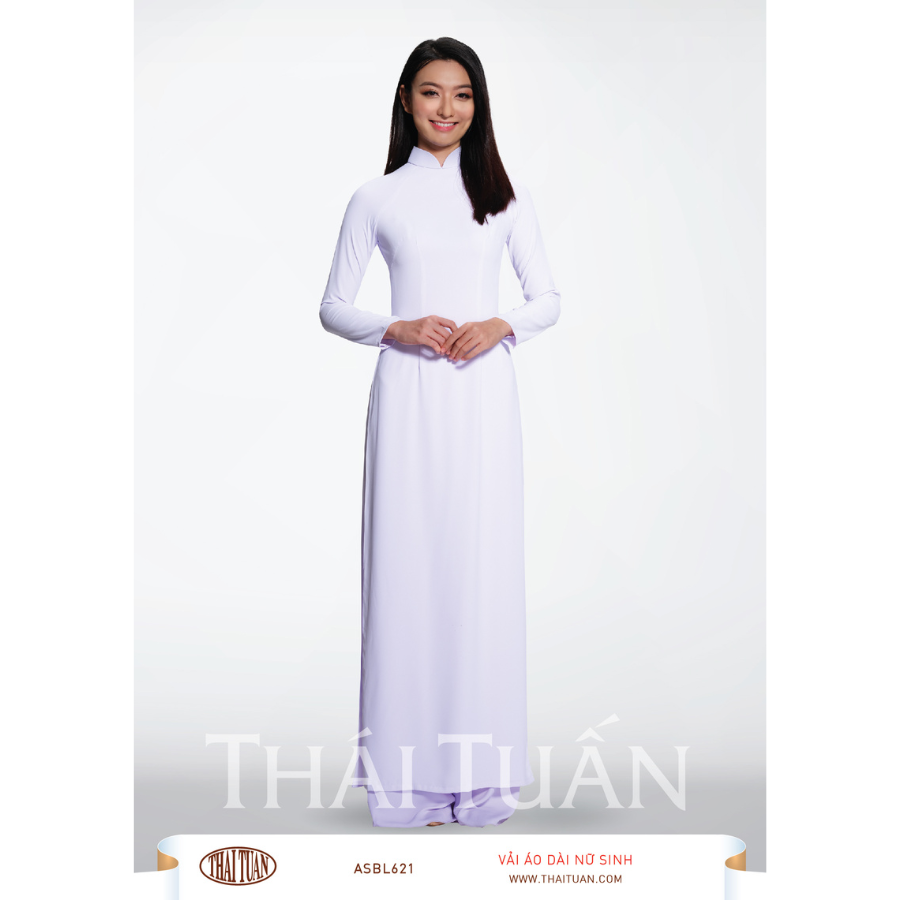 ASBL621001 Vải Áo Dài Trơn Nữ Sinh Lencii Trắng sáng