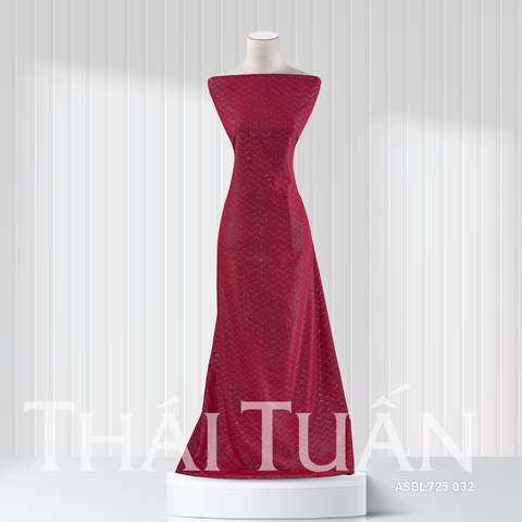 Vải Gấm Ảo Sắc Kim Tuyến Màu Đỏ Ánh Mận Co Giãn Nhẹ Khổ 1m50 Dài 2m ASBL725032