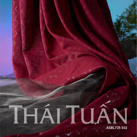 Vải Gấm Ảo Sắc Kim Tuyến Màu Đỏ Ánh Mận Co Giãn Nhẹ Khổ 1m50 Dài 2m ASBL725032
