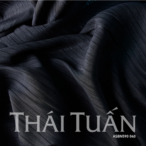 ASBN590040 Vải Trơn Voan Tơ Cao Cấp Màu Đen Co Giãn Khổ 1m15