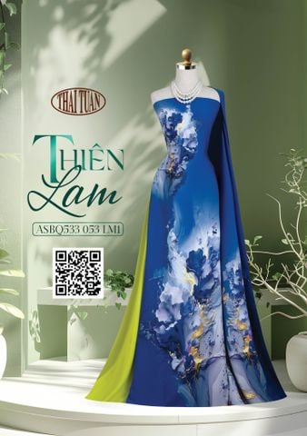 ASBR533053LM1 Vải Áo Dài Sắc Phương Nam Thiên Lam Kháng Khuẩn Khổ 1m50 x 2m1