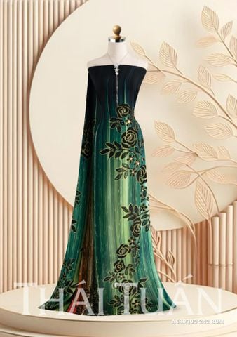 ASBR300242BUM Vải Áo Dài In Họa Tiết Kháng Khuẩn Khổ 1m5 x 2m