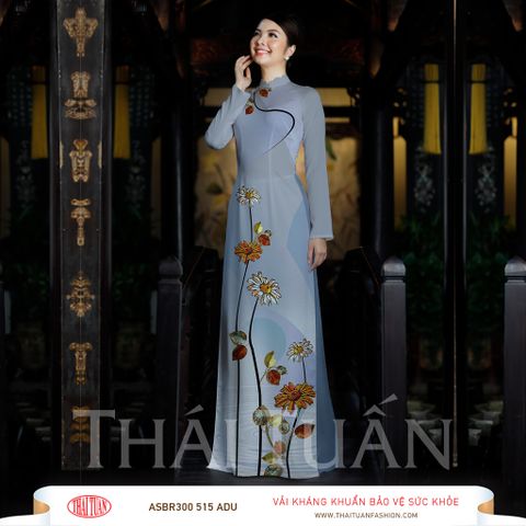 ASBR300ADU Vải Áo Dài In Họa Tiết Kháng Khuẩn Khổ 1m50 Dài 2m