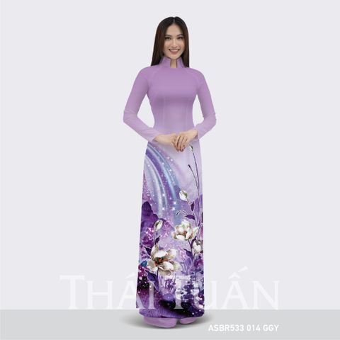 ASBR533014GGY Vải Áo Dài In Hoa Văn Kháng Khuẩn Khổ 1m50 x 2m1