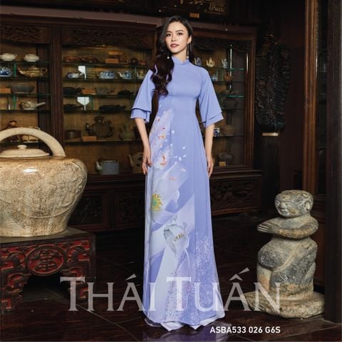 ASBR533026G6S Vải Áo Dài Sắc Phương Nam In Hoa Văn Nhiều Màu Khổ 1m50 Dài 2m1
