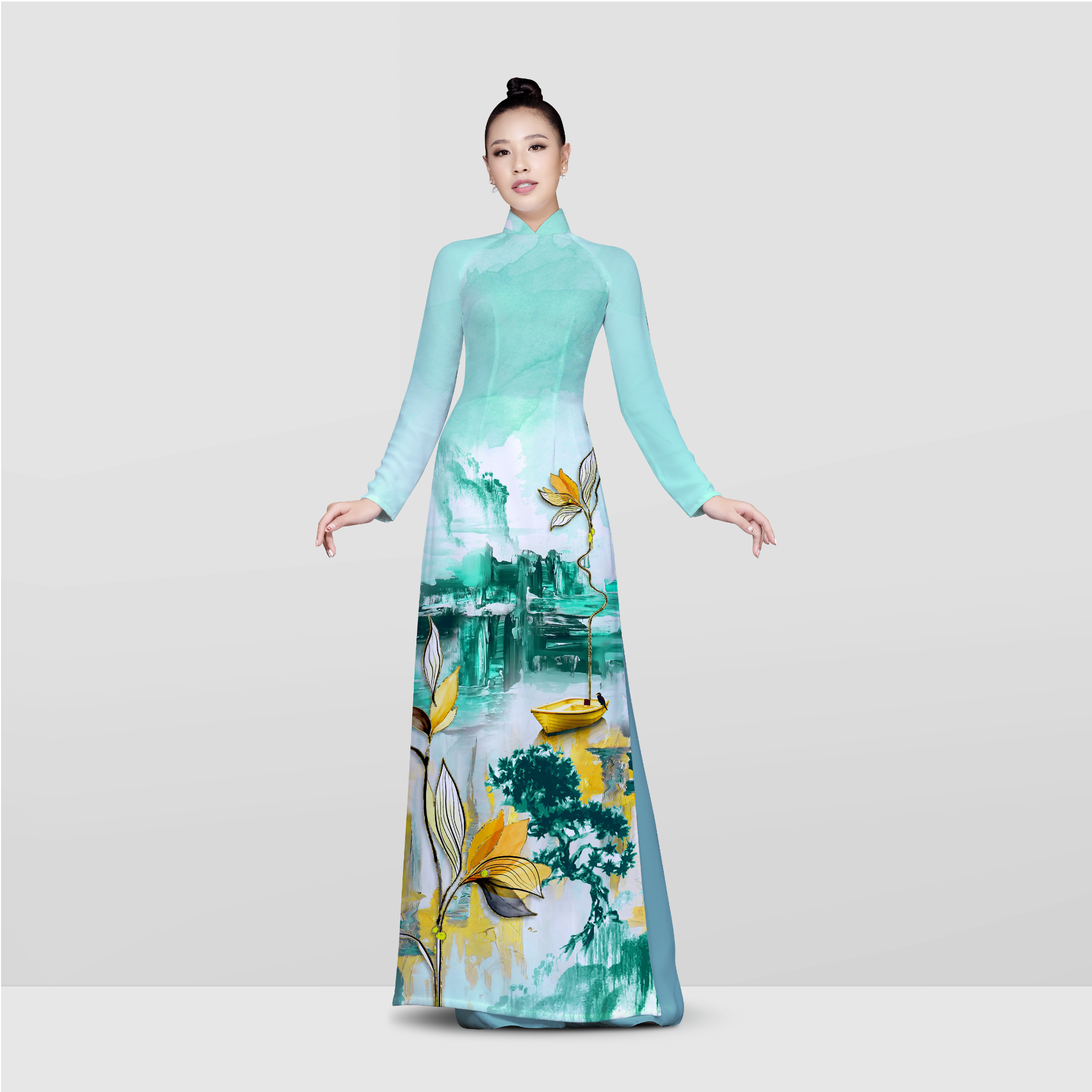 ASBR533HBK Vải Sắc Phương Nam In Hoa Văn Nhiều Màu Khổ 1m50 x Dài 2m1