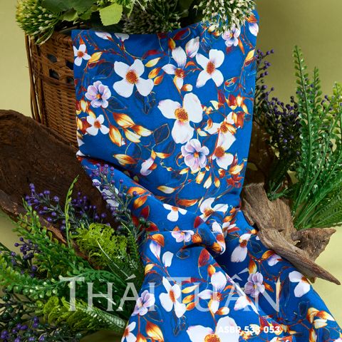 Vải In Hoa Văn Hoa Lá Màu Xanh Khổ 1m50 Dài 2m ASBR533053IC0