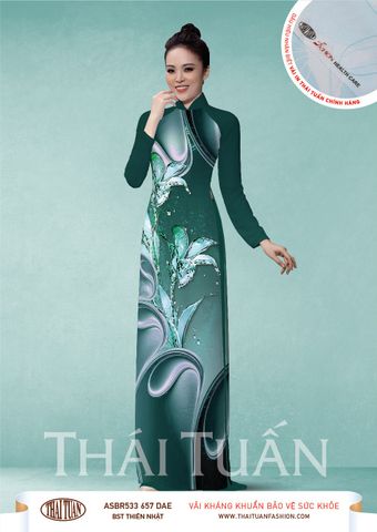 ASBR533657DAE Vải Áo Dài In Họa Tiết Kháng Khuẩn Khổ 1m50 x 2m1