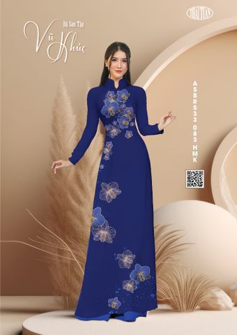 ASBR533083HMK Vải Sắc Phương Nam In Hoa Văn Màu Xanh Khổ 1m50 Dài 2m1